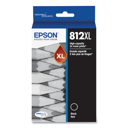 Epson T812XL120-S (T812XL) DURABrite Ultra High-Yield Ink, 1,100 Page-Yield, Black T812XL120S
